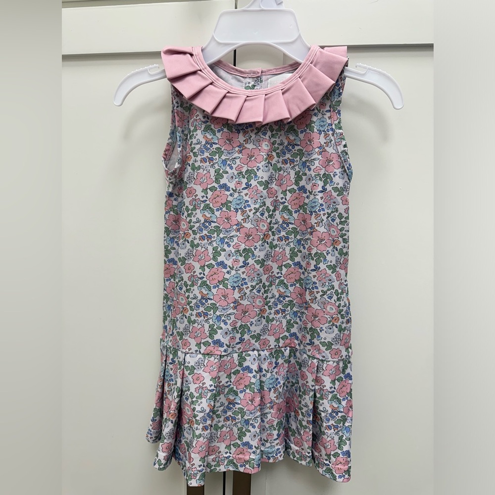 Floral Pink Sleeveless Kids Dress